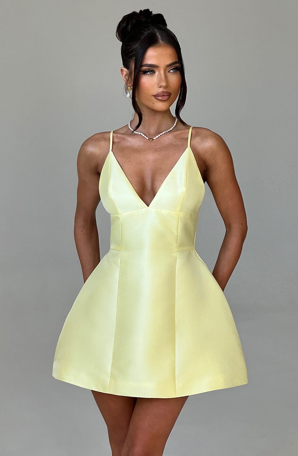 Nicole Mini Dress - Lemon Dress Babyboo Fashion Premium Exclusive Design
