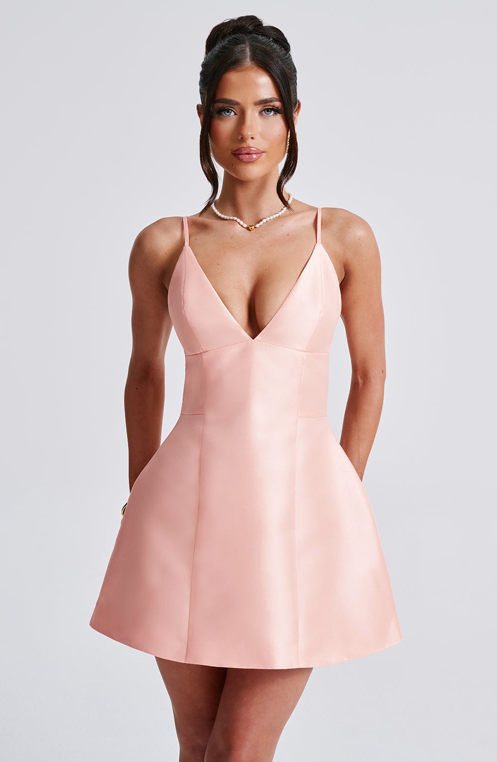 Nicole Mini Dress - Peach Dress Babyboo Fashion Premium Exclusive Design