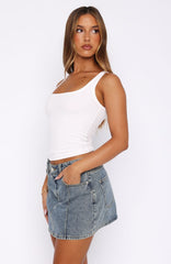 Filled With Life Ribbed Tank White