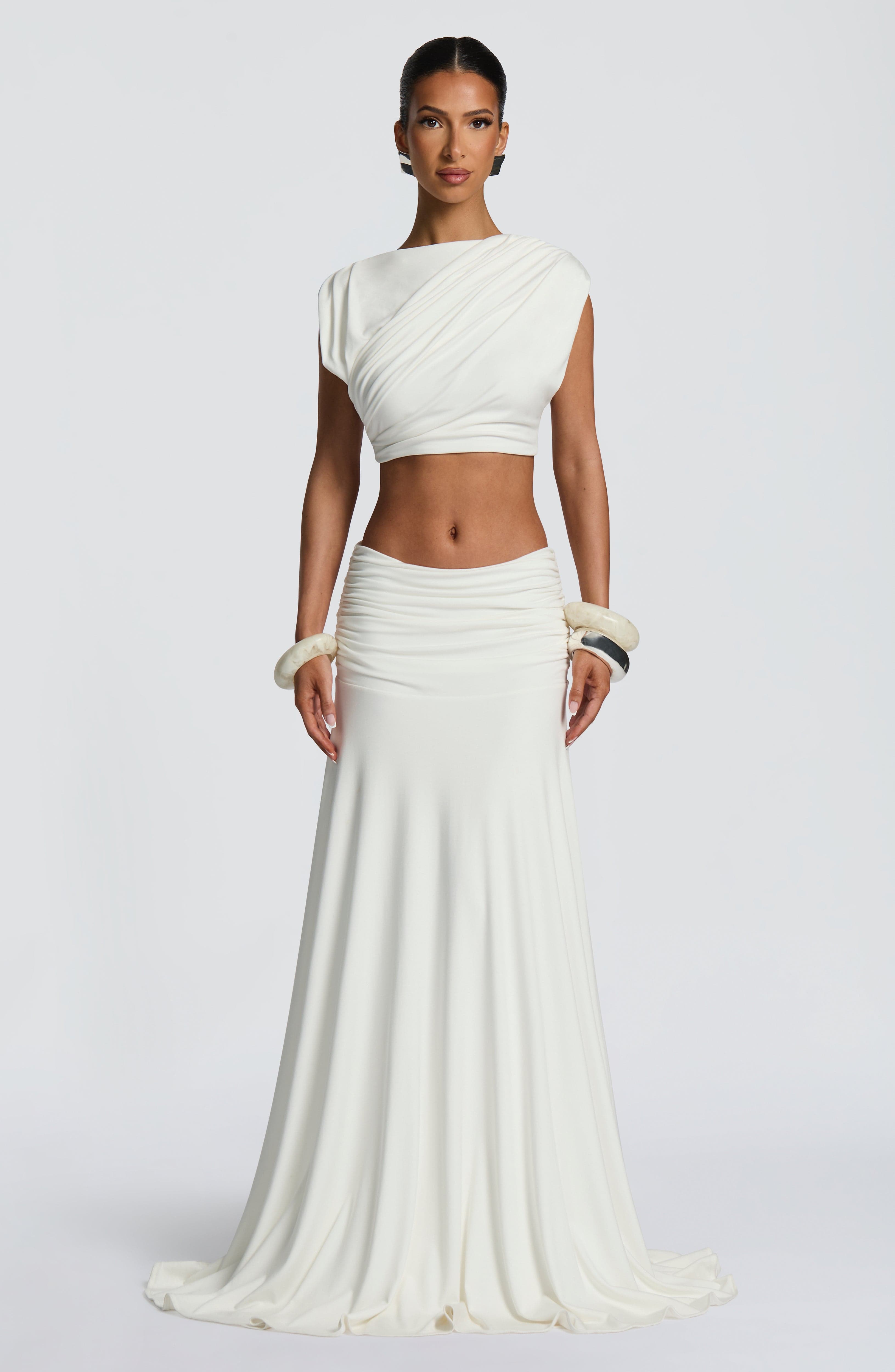 Paige Maxi Skirt - Ivory Skirt Babyboo Fashion Premium Exclusive Design
