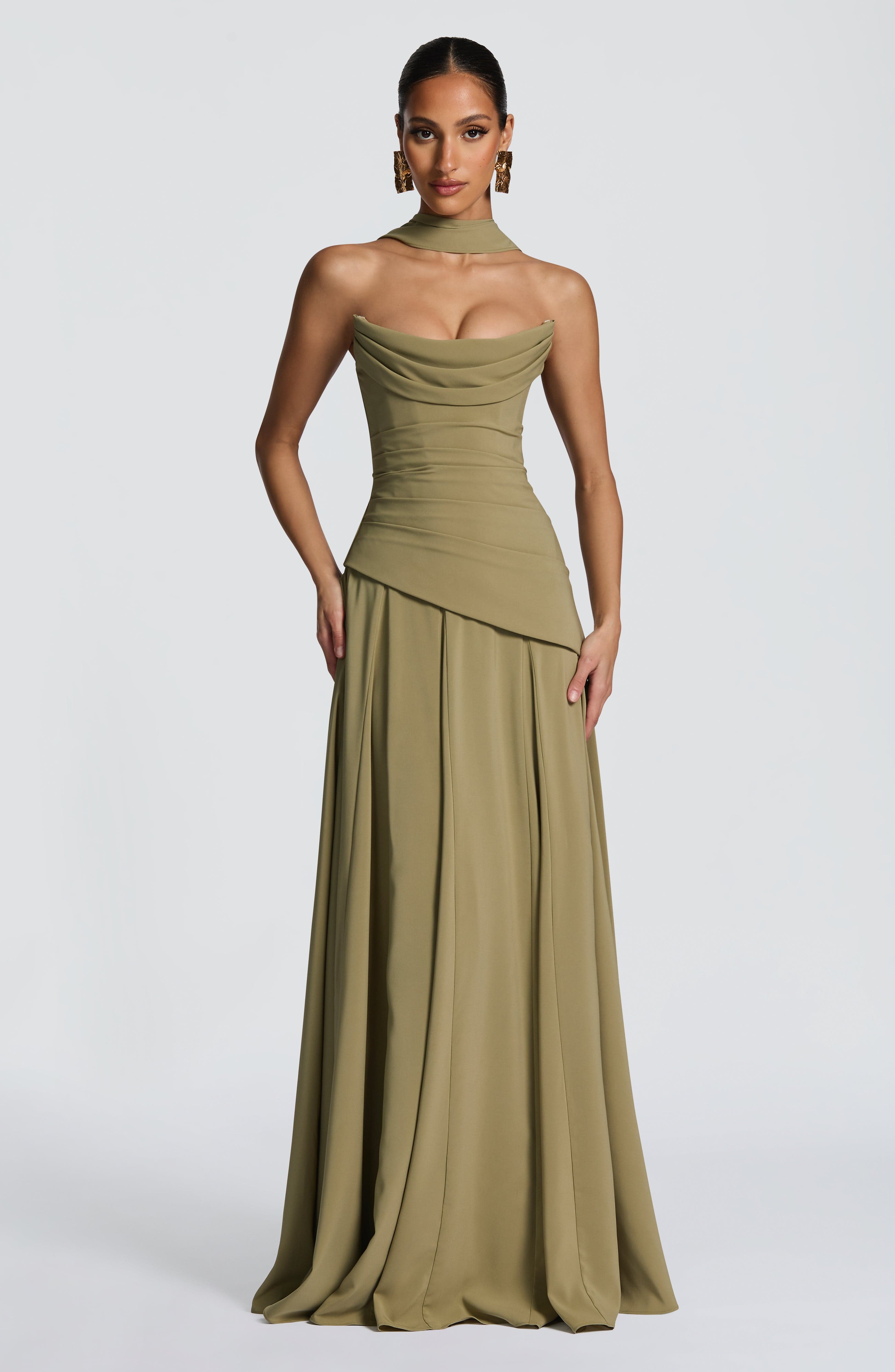 Patricia Maxi Dress - Sage Dress Babyboo Fashion Premium Exclusive Design