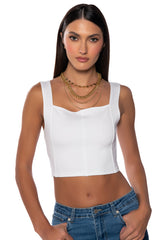 PAXTON CLARA SCOOP NECK CROP BASIC TANK