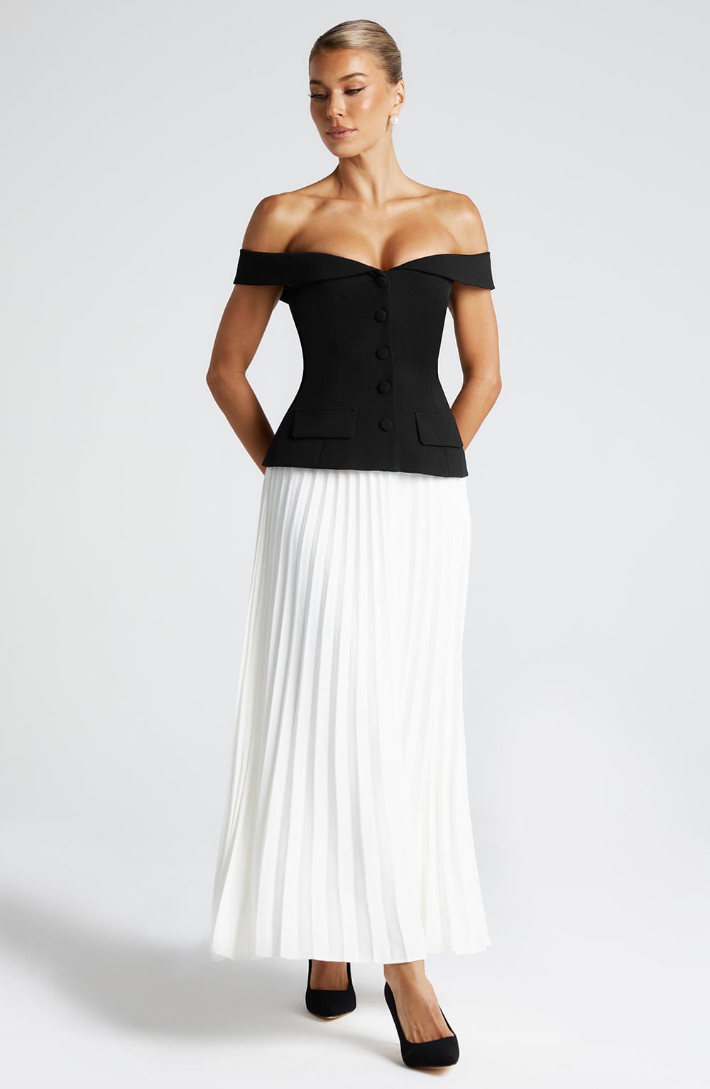 Penny Midi Skirt - Ivory Skirt Babyboo Fashion Premium Exclusive Design