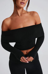 Portia Knit Top - Black Tops Babyboo Fashion Premium Exclusive Design