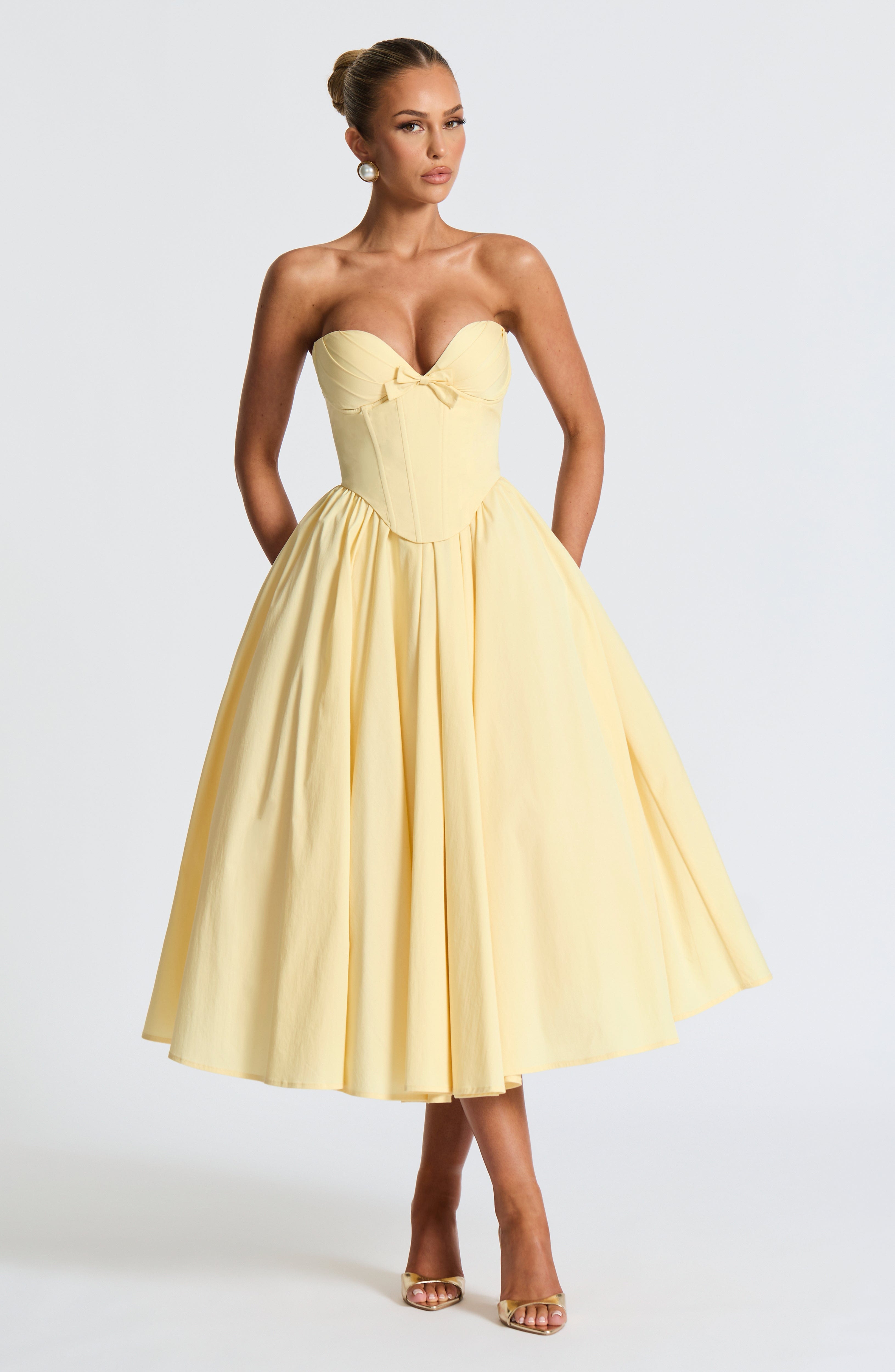 Prim Midi Dress - Lemon Dress XS Babyboo Fashion Premium Exclusive Design