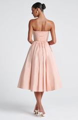 Prim Midi Dress - Soft Peach Dress Babyboo Fashion Premium Exclusive Design