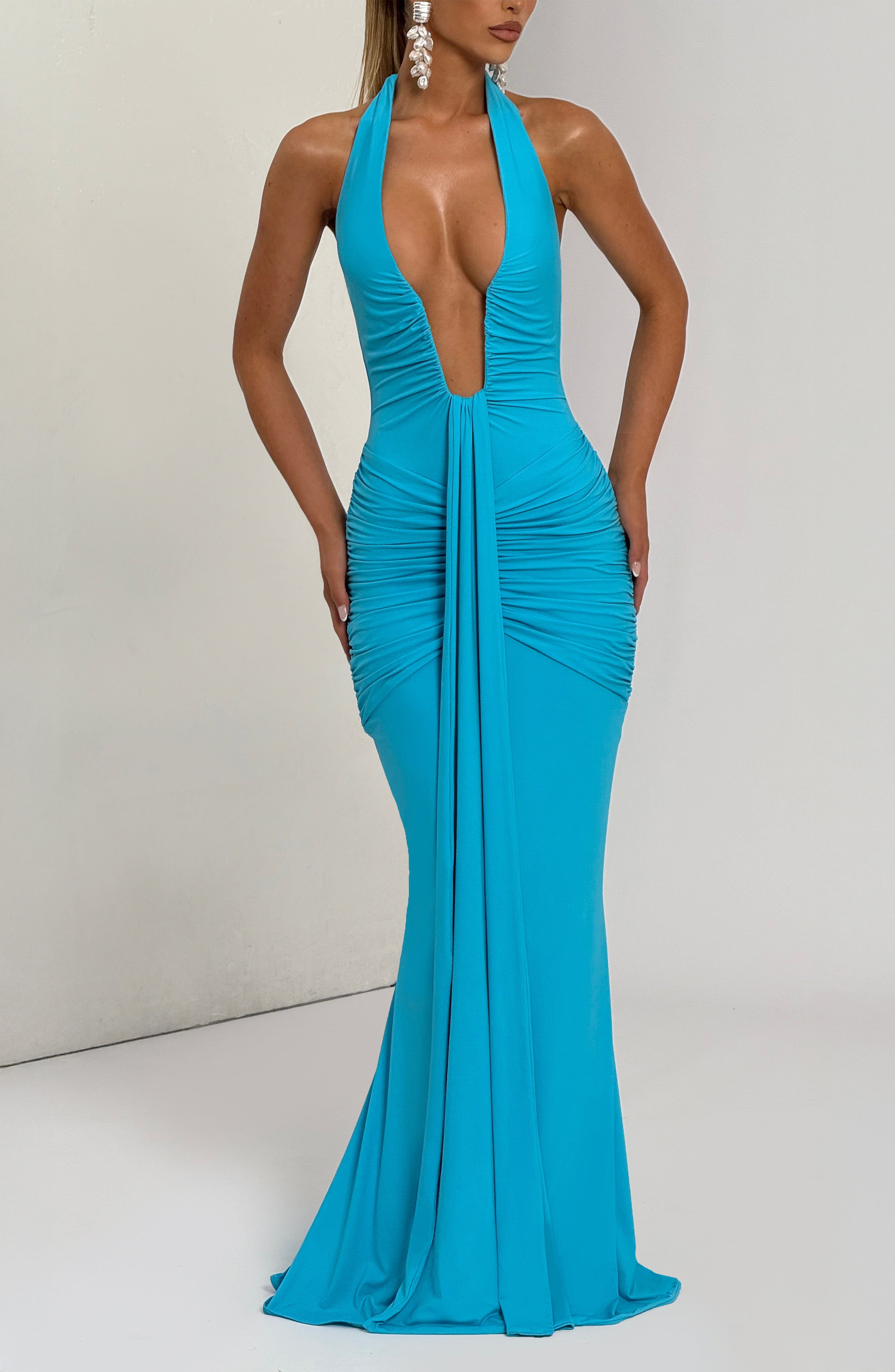 Rosetta Maxi Dress - Aqua Dress Babyboo Fashion Premium Exclusive Design