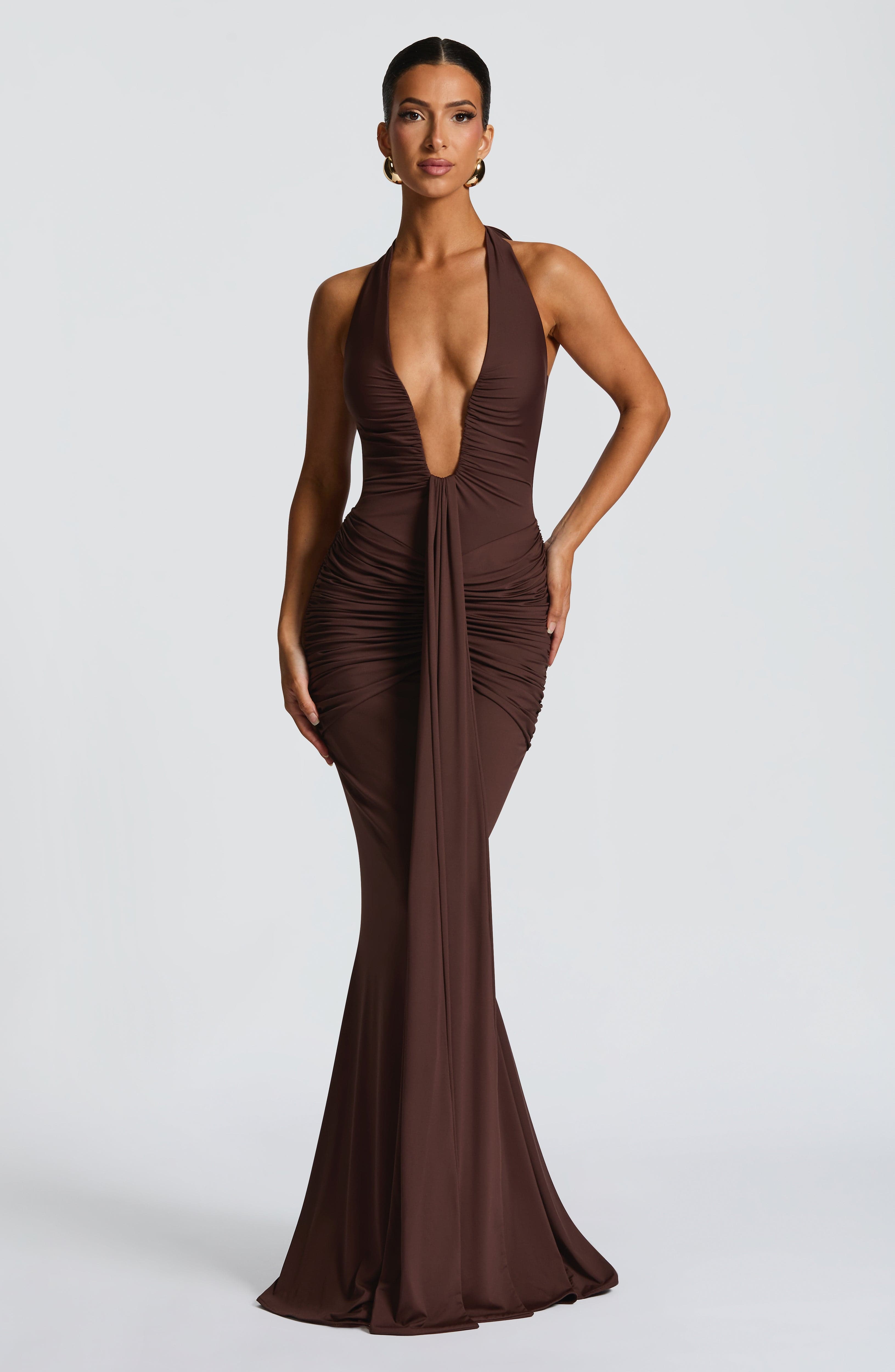 Rosetta Maxi Dress - Plum Brown Dress Babyboo Fashion Premium Exclusive Design