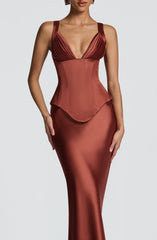 Rowan Corset - Rust Tops Babyboo Fashion Premium Exclusive Design