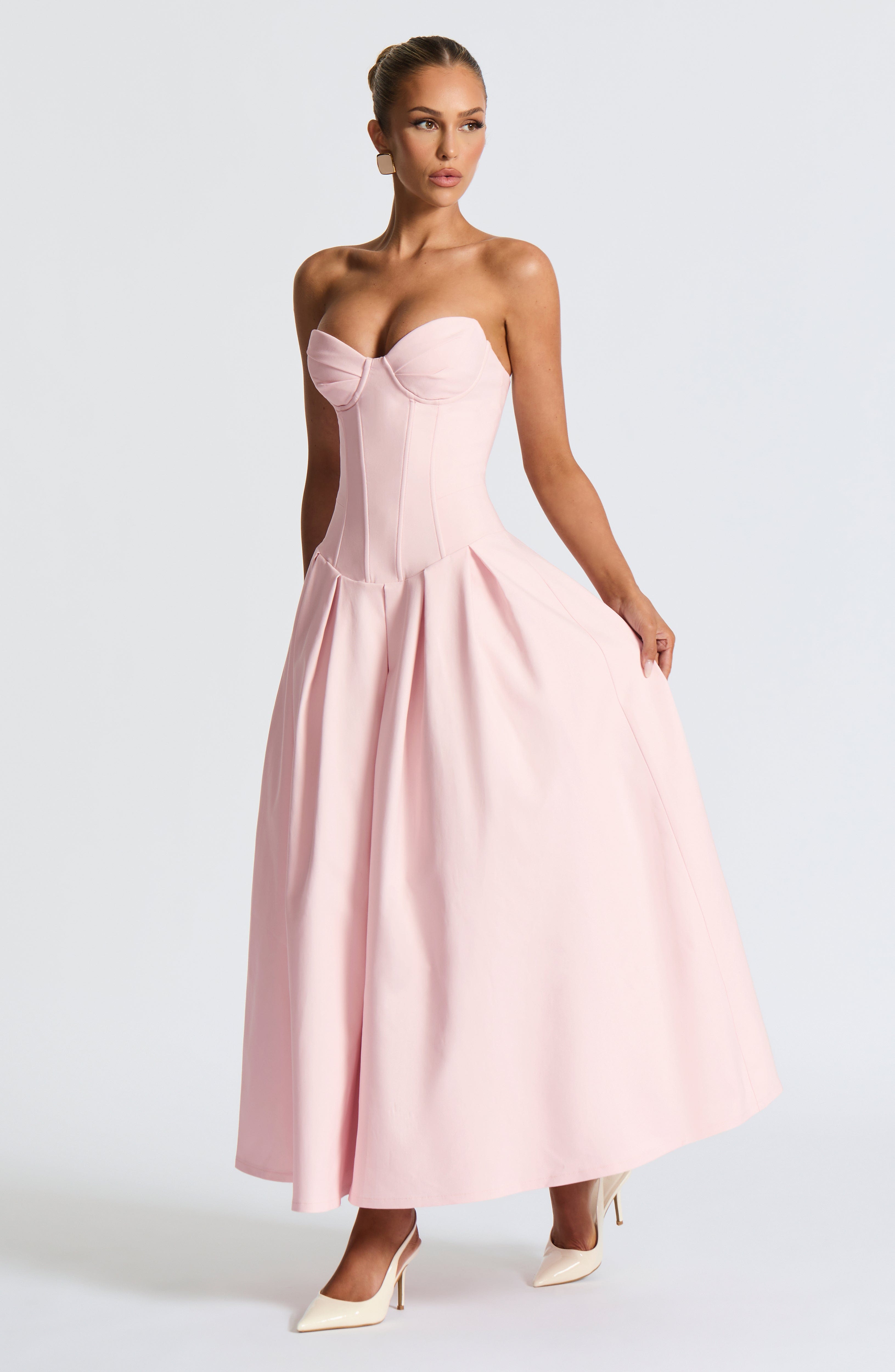 Salma Midi Dress - Blush Dress Babyboo Fashion Premium Exclusive Design
