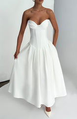 Salma Midi Dress - Ivory Dress Babyboo Fashion Premium Exclusive Design