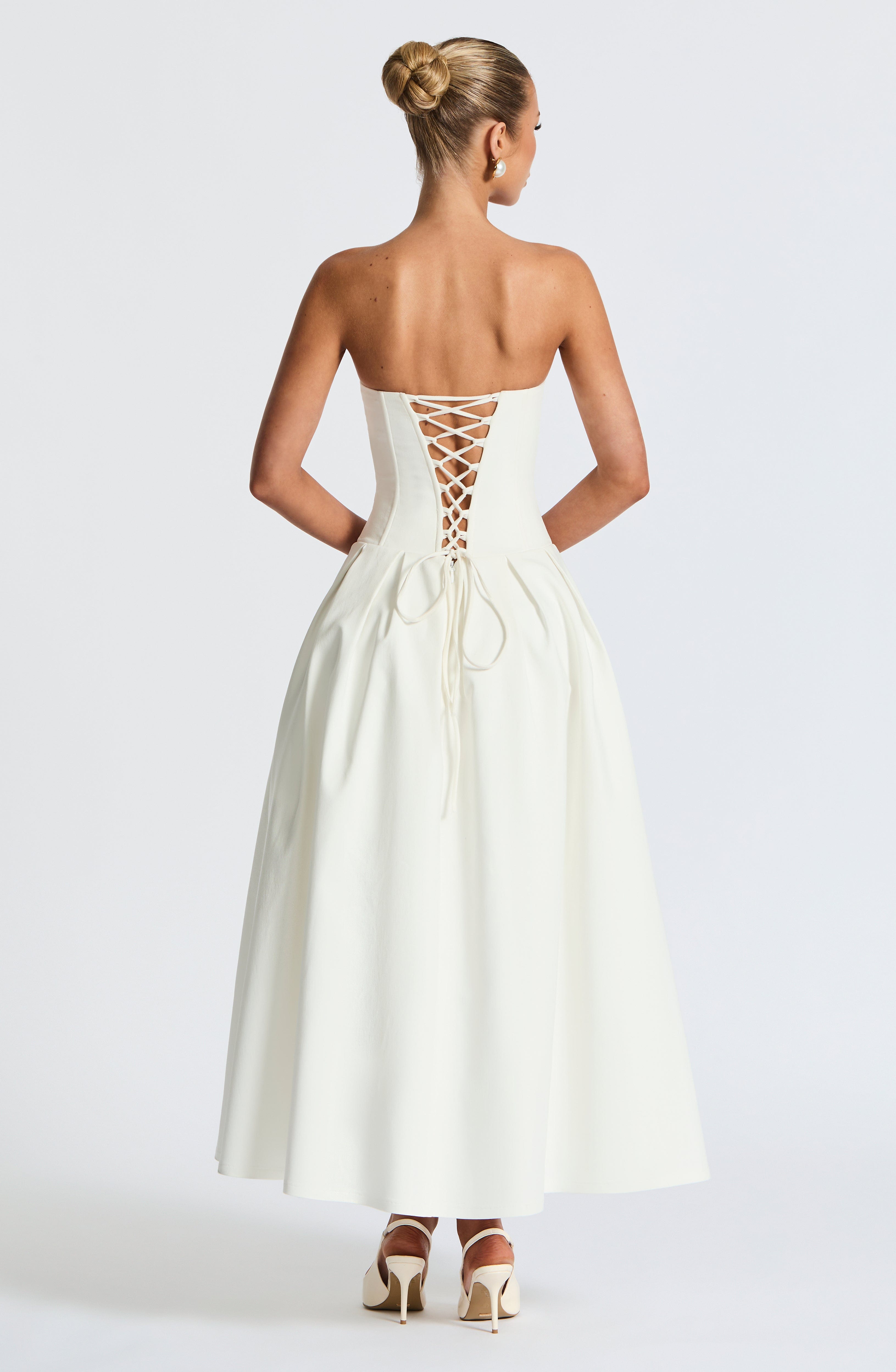 Salma Midi Dress - Ivory Dress Babyboo Fashion Premium Exclusive Design