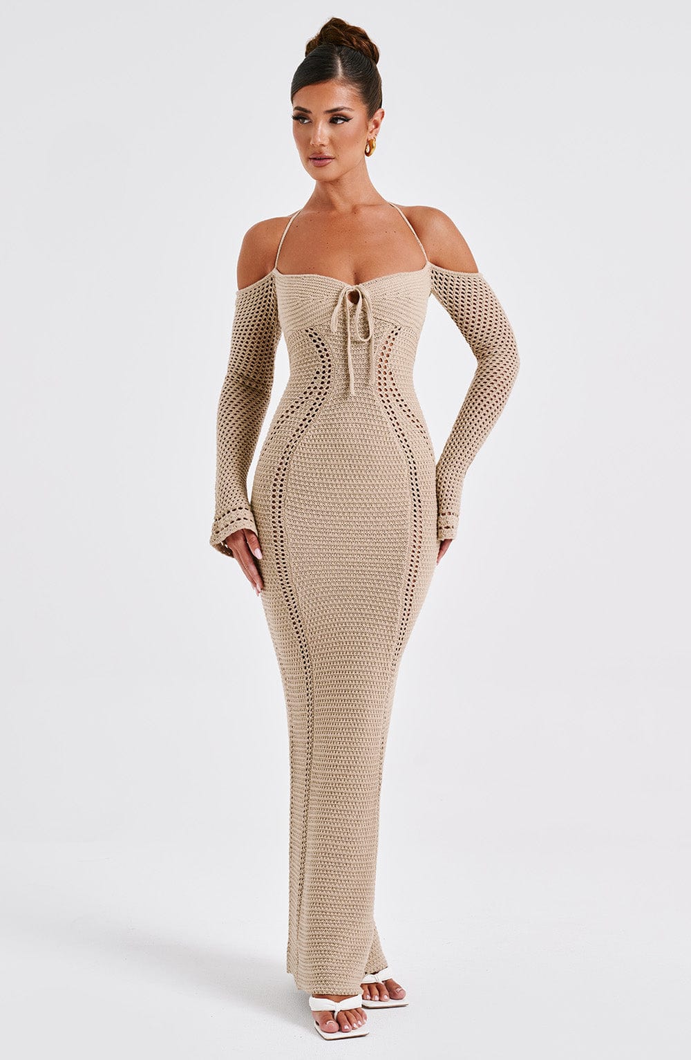 Samariah Maxi Dress - Beige Dress Babyboo Fashion Premium Exclusive Design