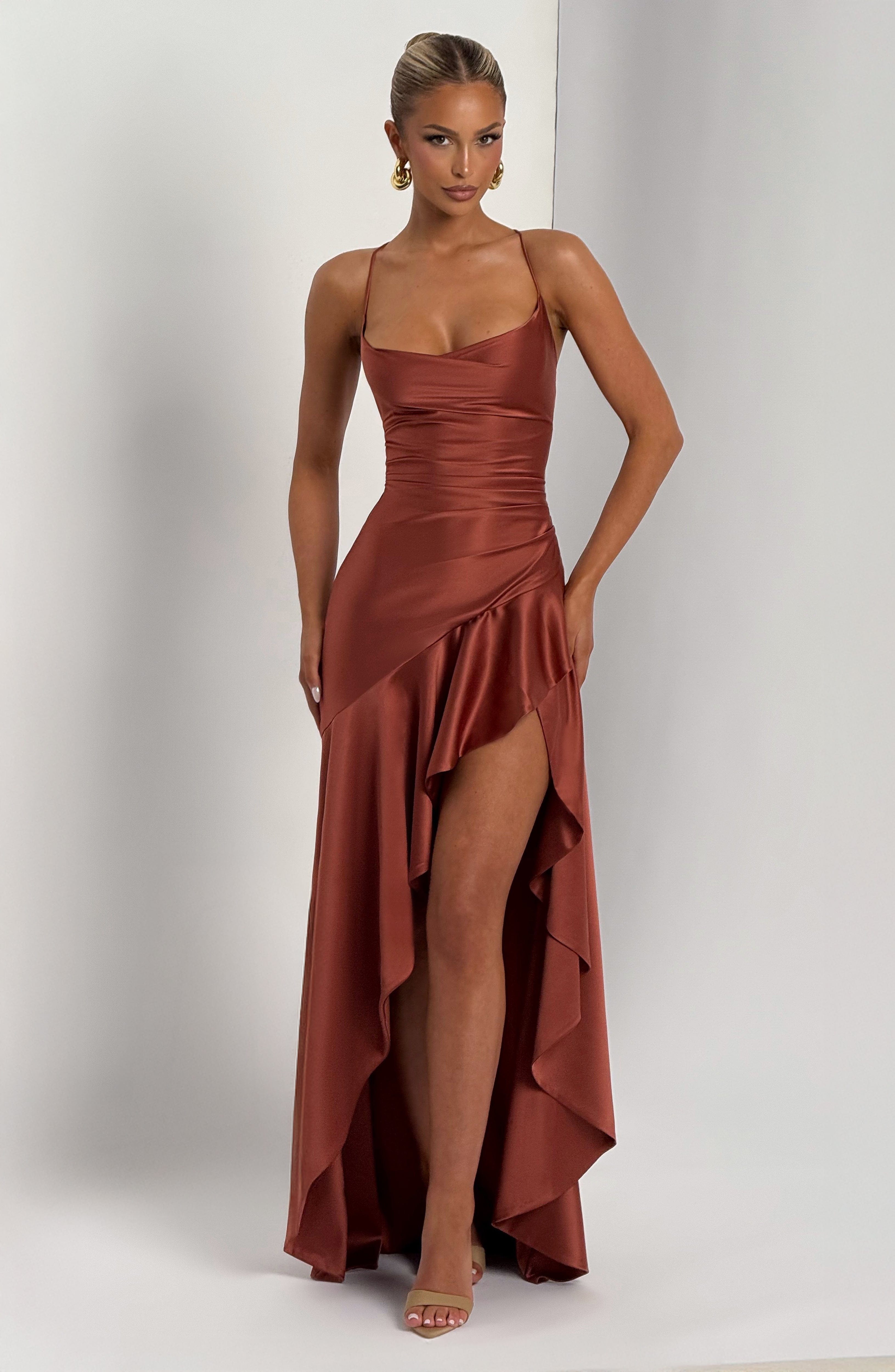 Samira Maxi Dress - Rust Dress Babyboo Fashion Premium Exclusive Design