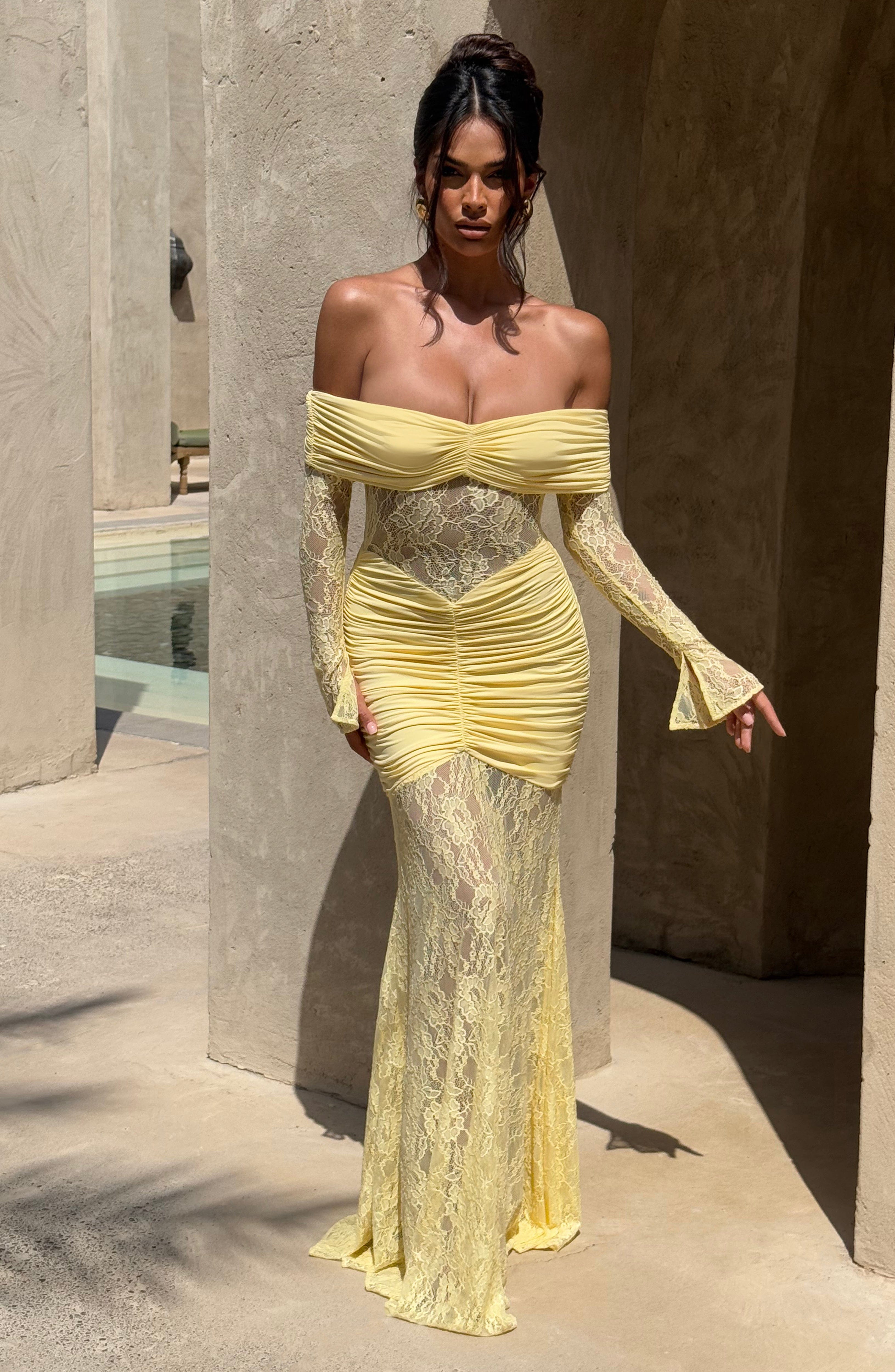 Sauline Maxi Dress - Lemon Dress Babyboo Fashion Premium Exclusive Design