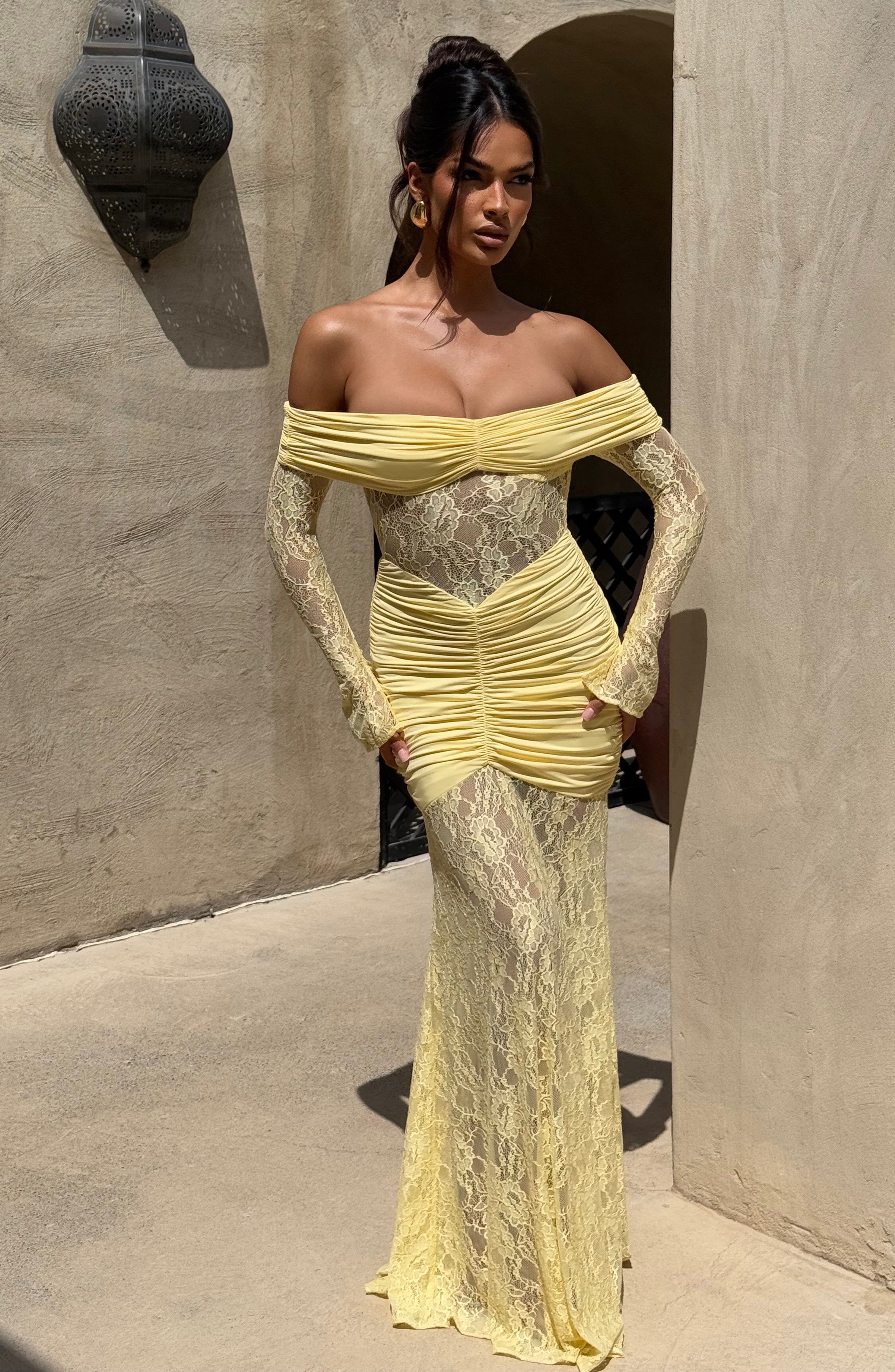 Sauline Maxi Dress - Lemon Dress Babyboo Fashion Premium Exclusive Design