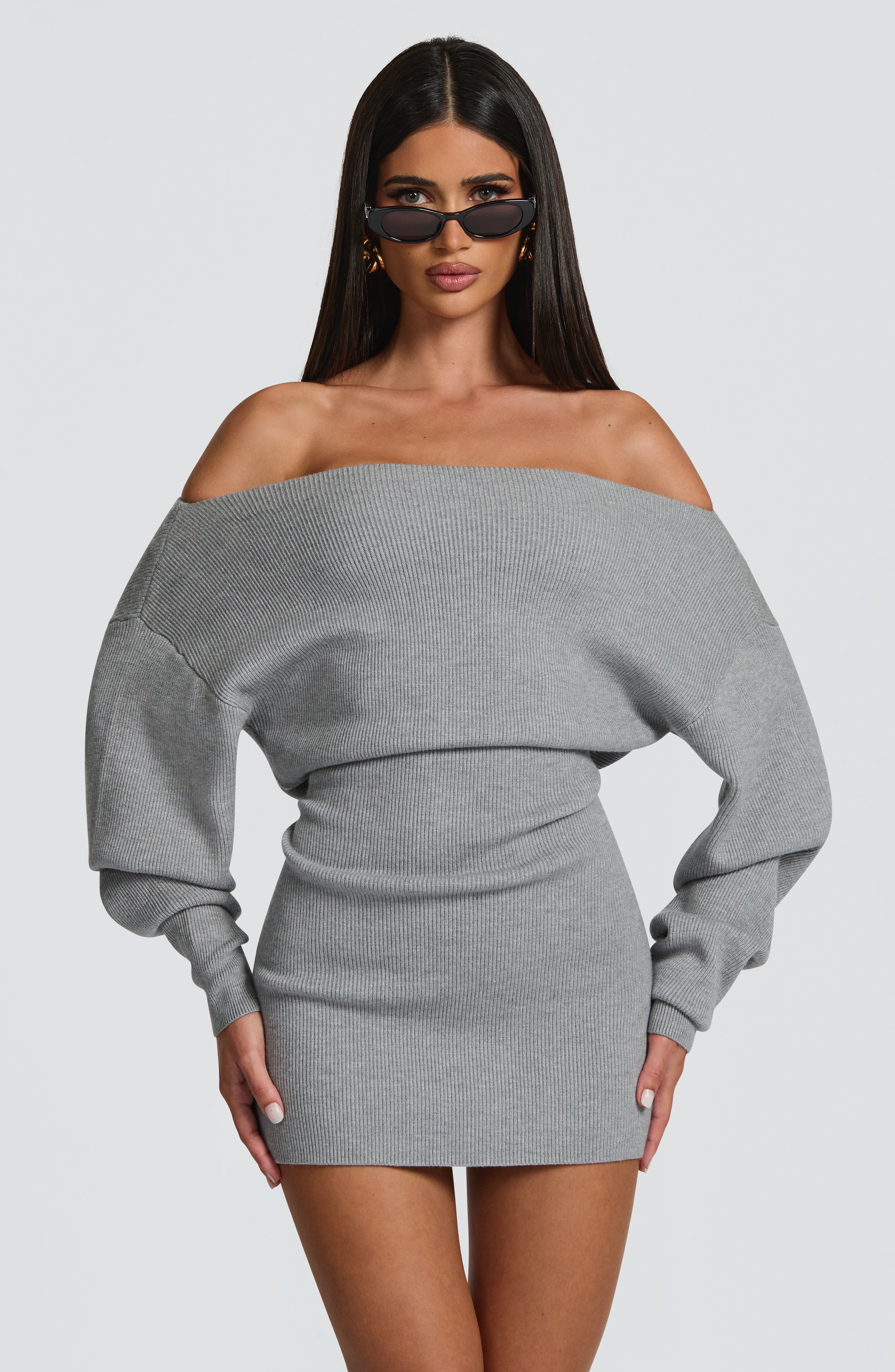 Sawyer Mini Dress - Light Grey Dress Babyboo Fashion Premium Exclusive Design