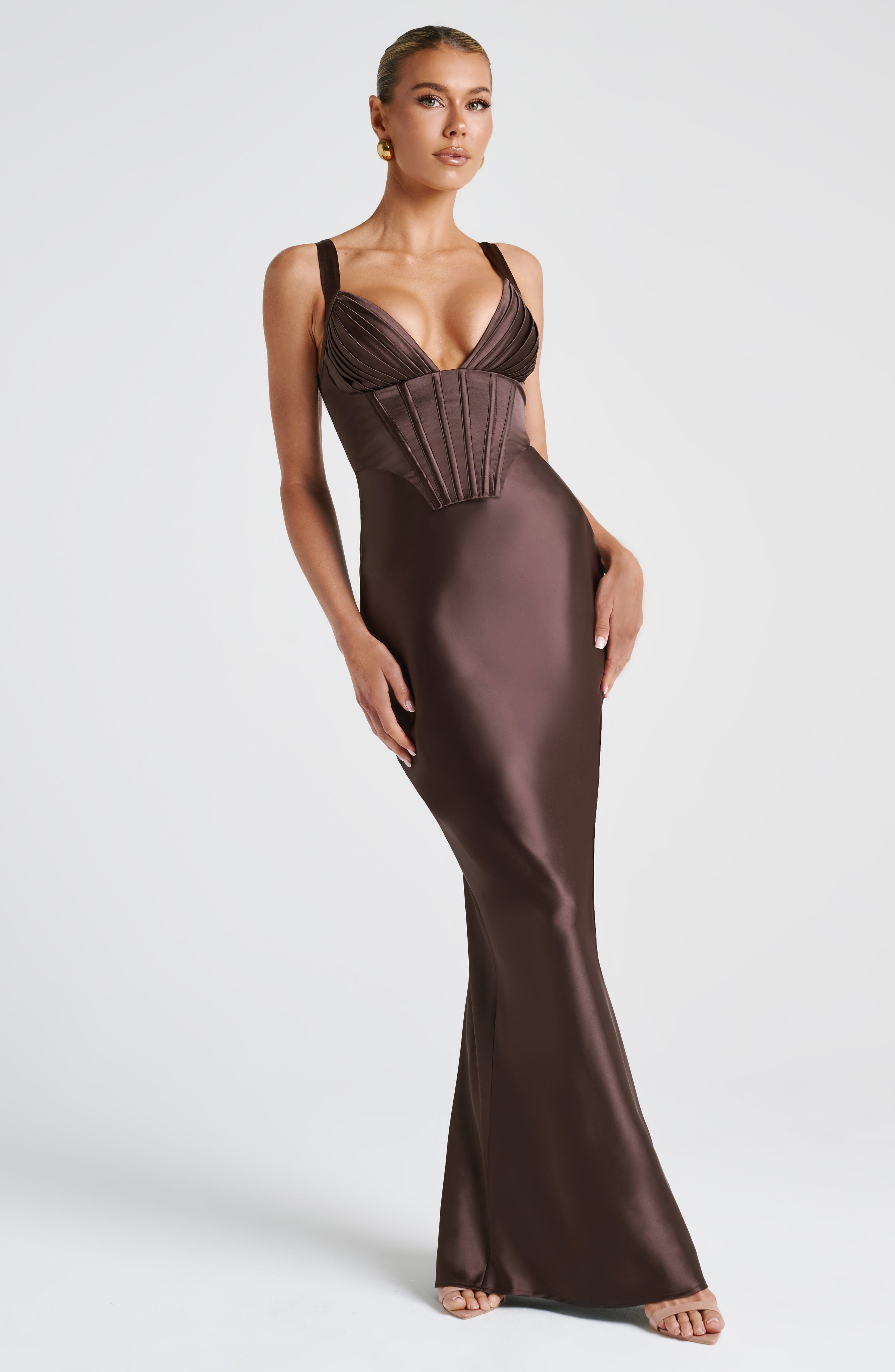 Shae Maxi Dress - Plum Brown Dress Babyboo Fashion Premium Exclusive Design