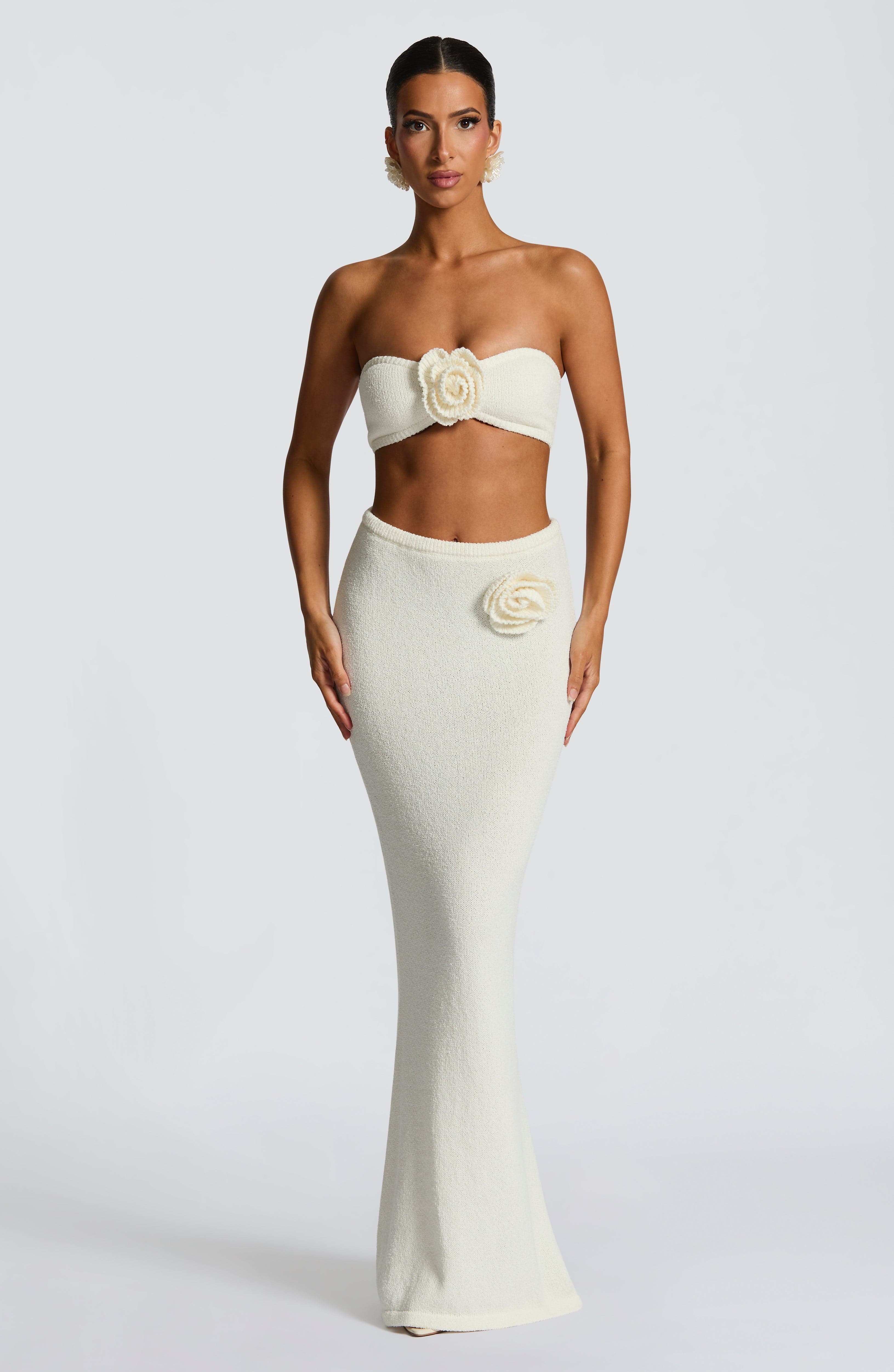 Sola Maxi Skirt - Ivory Skirt Babyboo Fashion Premium Exclusive Design