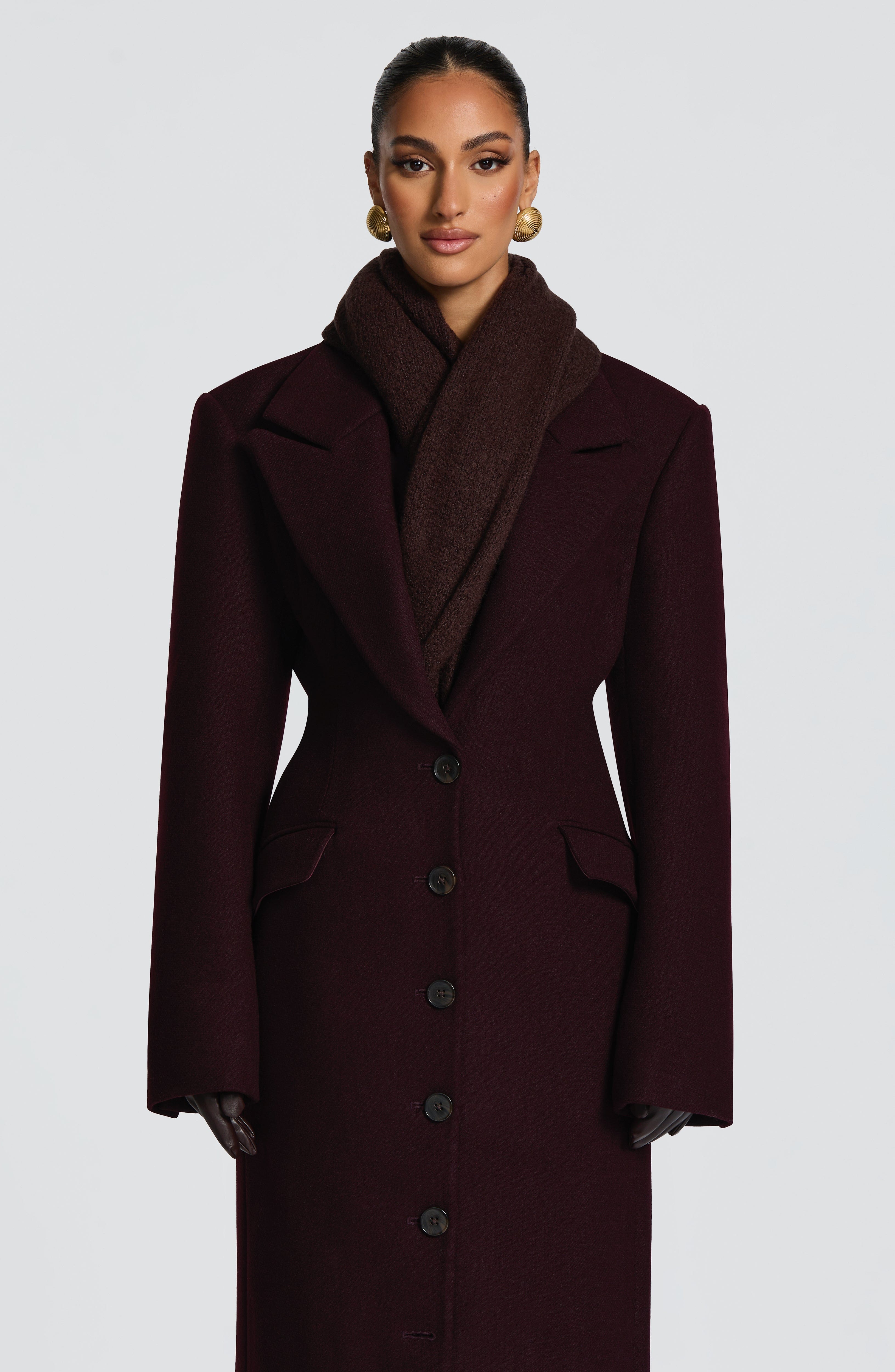 Talin Scarf - Plum Brown Accessories ONE SIZE Babyboo Fashion Premium Exclusive Design