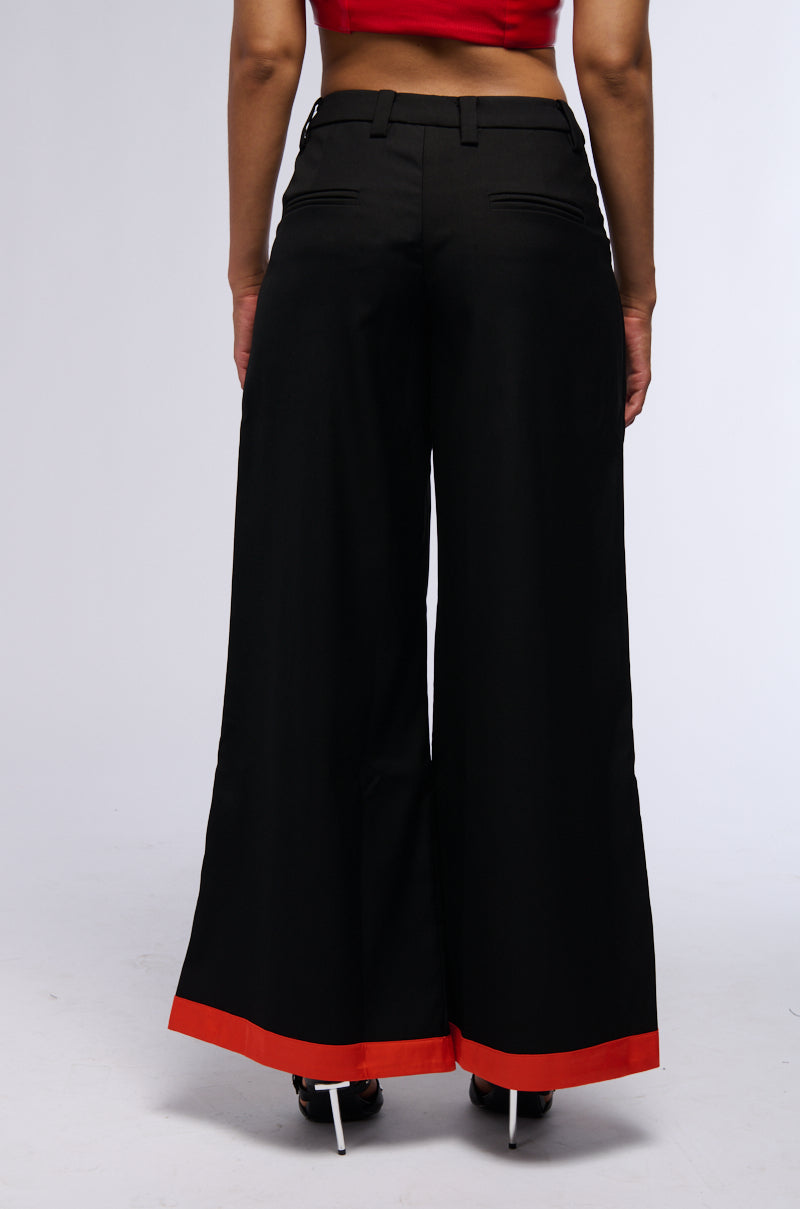 TONIGHT WE DANCE TROUSER IN BLACK RED