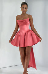 Trinity Mini Dress - Coral Pink Dress Babyboo Fashion Premium Exclusive Design