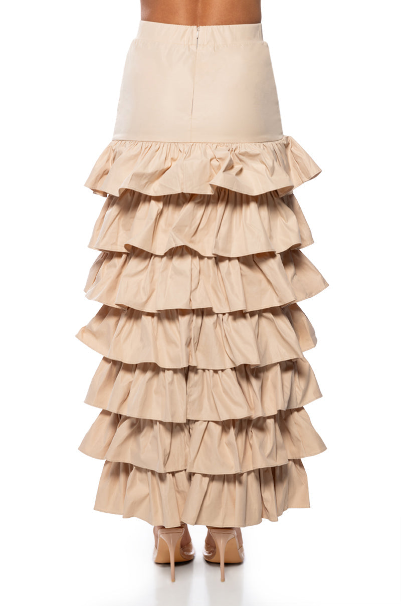 UNDER THE SUN RUFFLE MAXI SKIRT