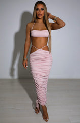 Valencia Maxi Skirt - Baby Pink Sparkle Babyboo Fashion Premium Exclusive Design