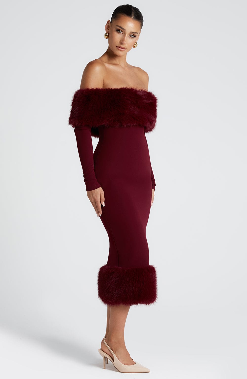Vittoria Midi Dress - Wine Dress Babyboo Fashion Premium Exclusive Design