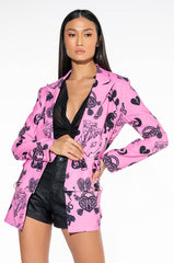 VON LOUIS TATTED BLAZER