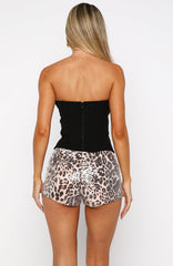 Effortlessly Chic Strapless Bustier Black