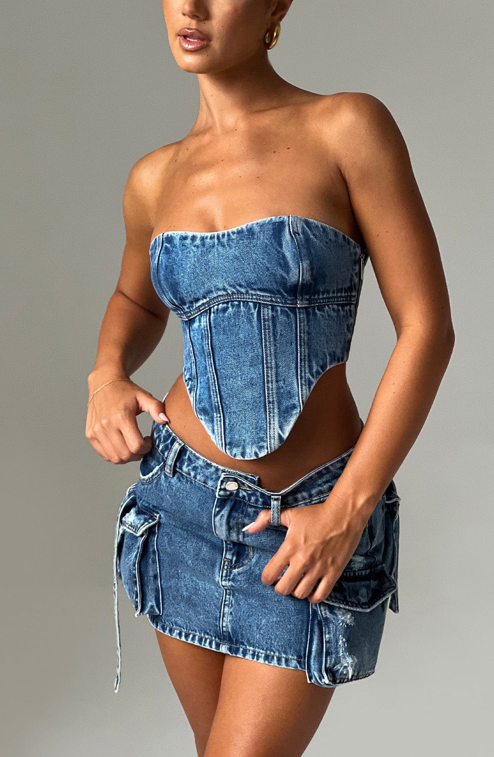 Yasie Corset - Dark Wash Tops XS Babyboo Fashion Premium Exclusive Design