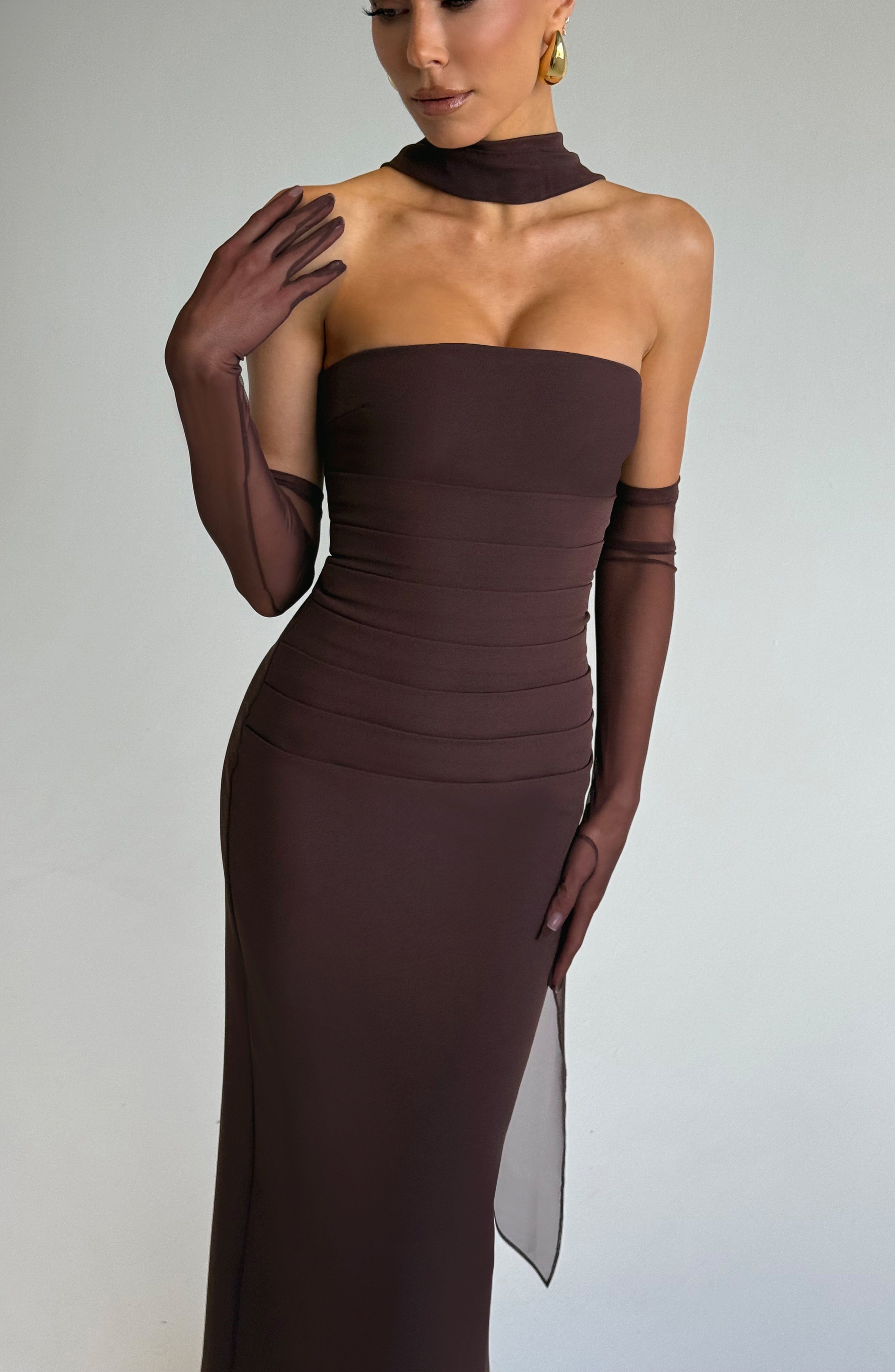 Yulia Maxi Dress - Plum Brown Dress Babyboo Fashion Premium Exclusive Design