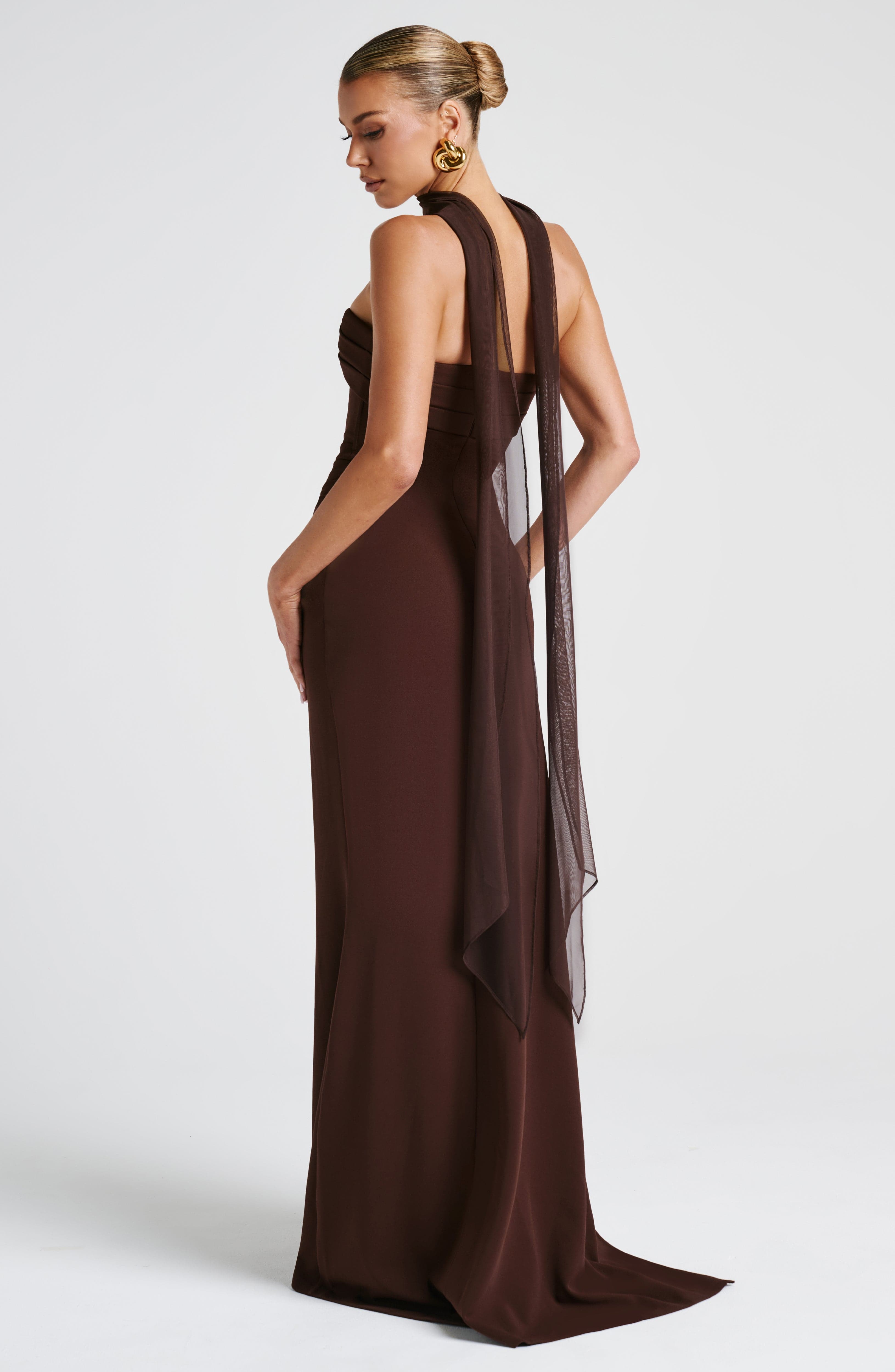 Zafira Maxi Dress - Plum Brown Dress Babyboo Fashion Premium Exclusive Design